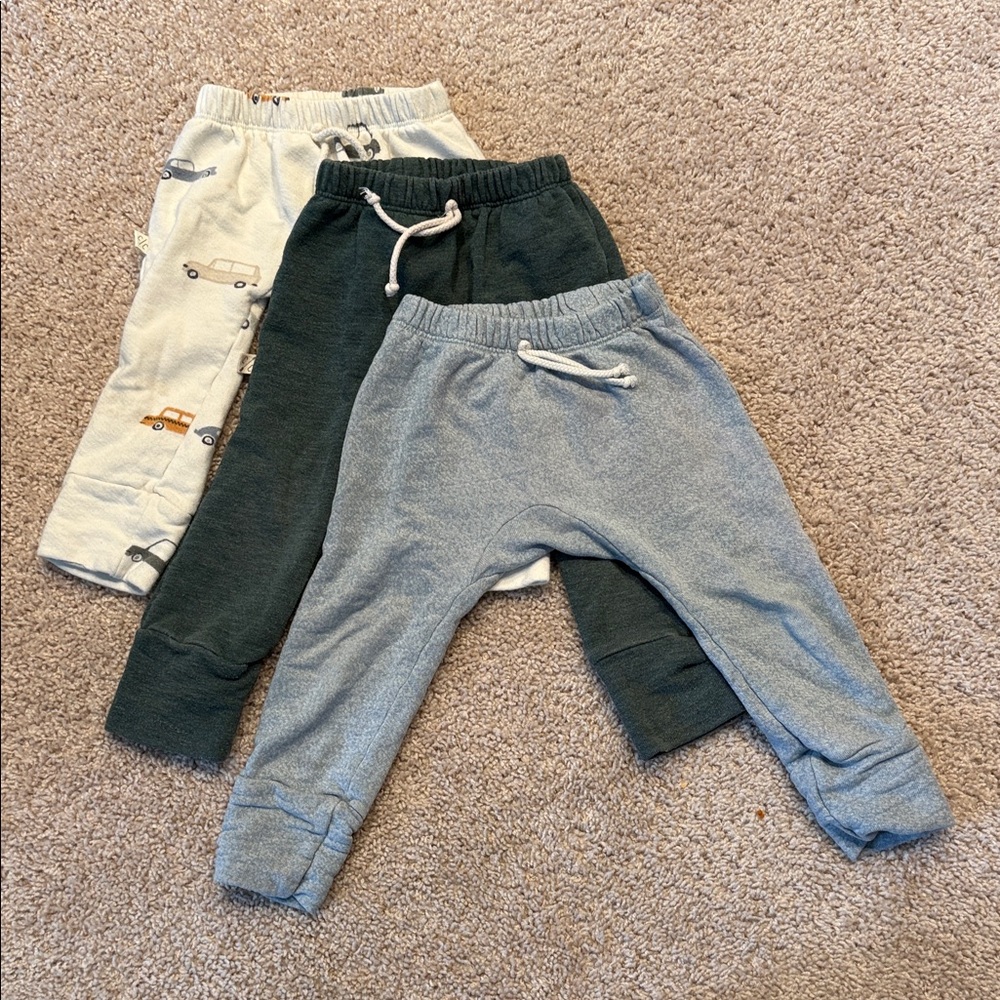 Childhoods Clothing Kids' Stylish Jogger Pants Trio - Car Print, Green, Blue